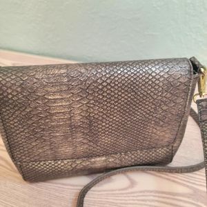 Snakeprint vegan leather handbag